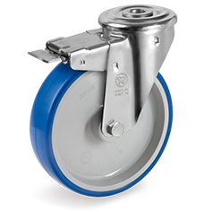 Zwenkwiel kunststof 100x30mm met voorrem (R-P6/IPU-NL/BO) :: 61-6422