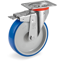 Zwenkwiel kunststof 80x30mm met voorrem (R-P6/IPU-NL/PL) :: 61-6621