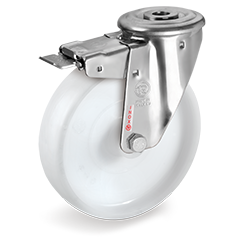 Zwenkwiel kunststof 100mm met voorrem (G-P6-NLX/BO) :: 68-6002