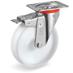 Zwenkwiel kunststof 80mm met voorrem (R-P6-NL/PL) :: 68-6821